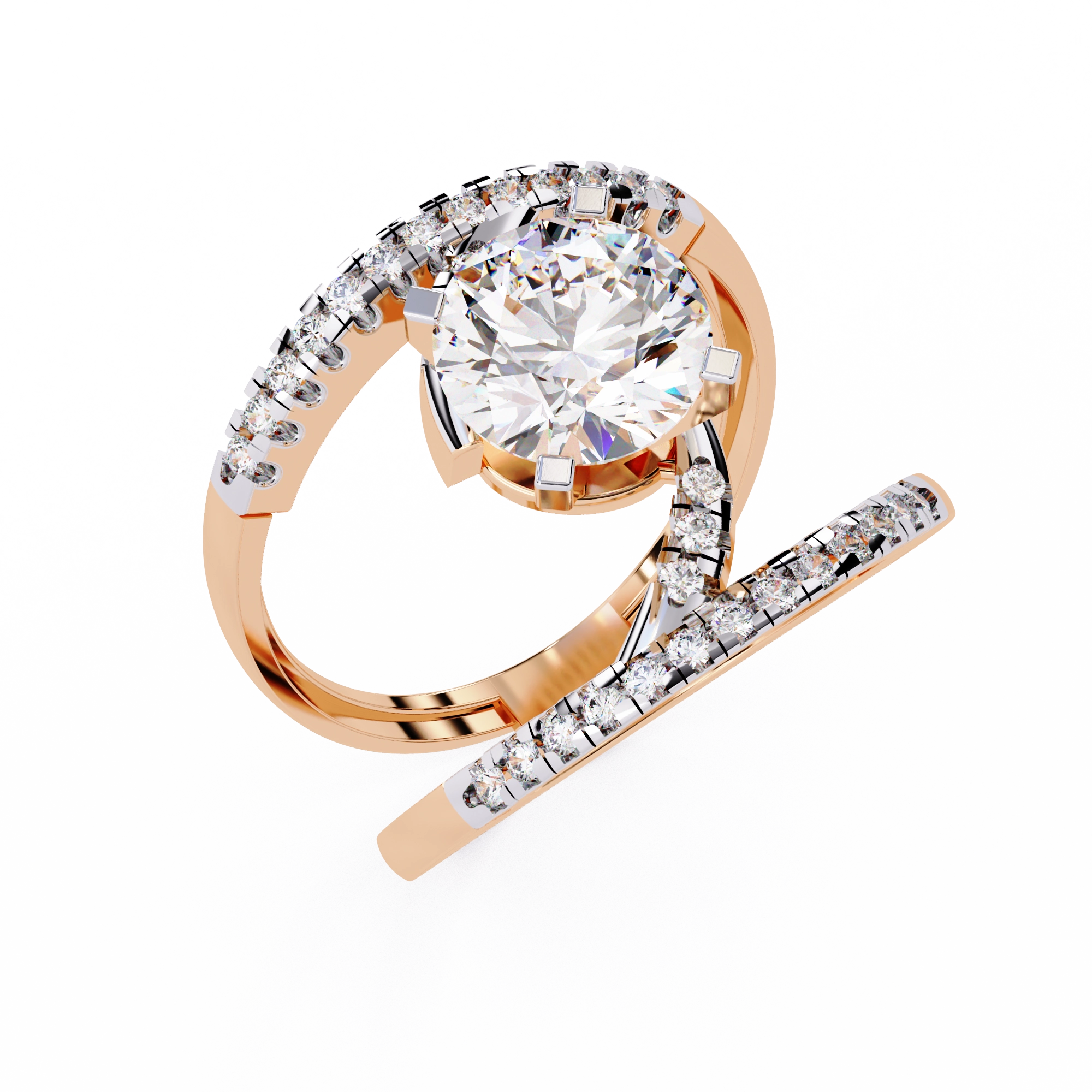 Modern Solitaire Diamond Wrap Ring