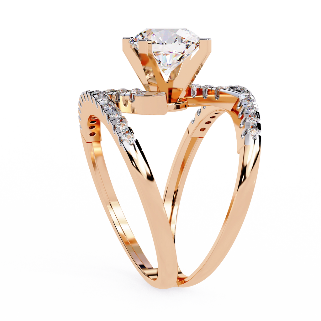 Modern Solitaire Diamond Wrap Ring