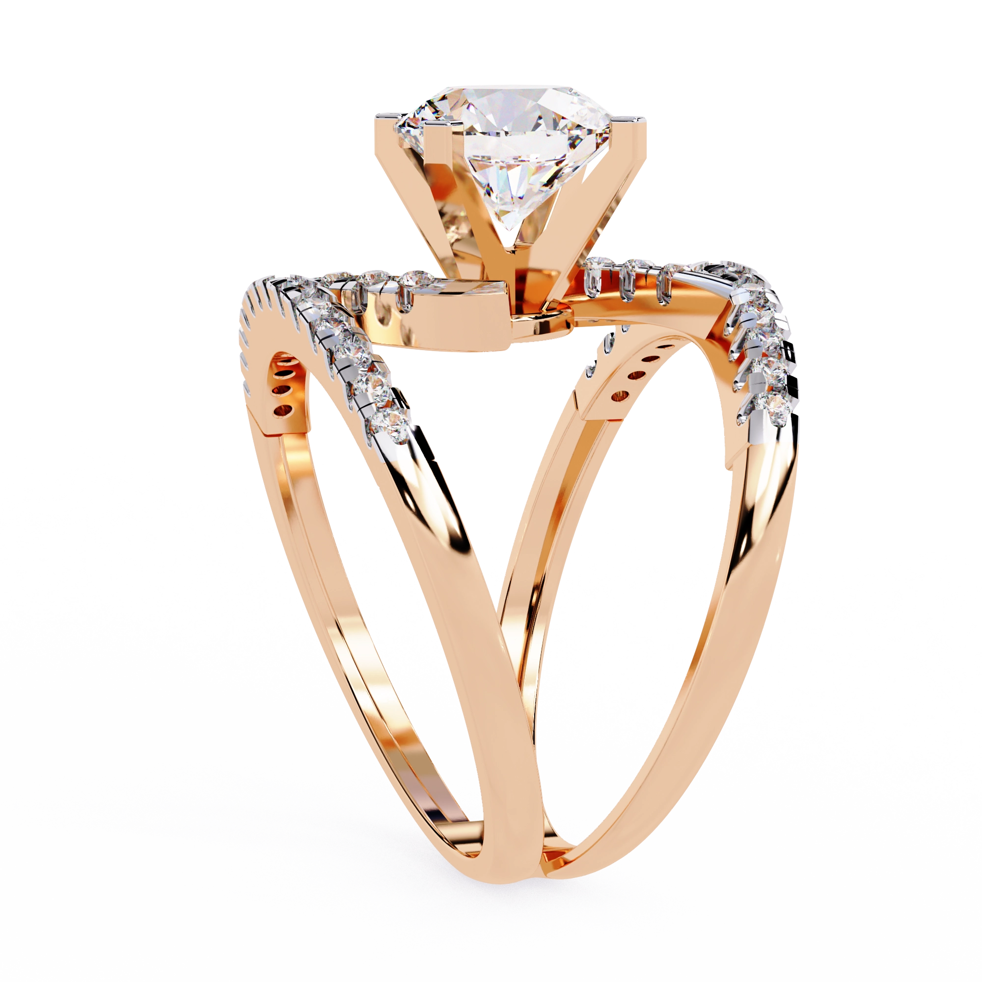 Modern Solitaire Diamond Wrap Ring