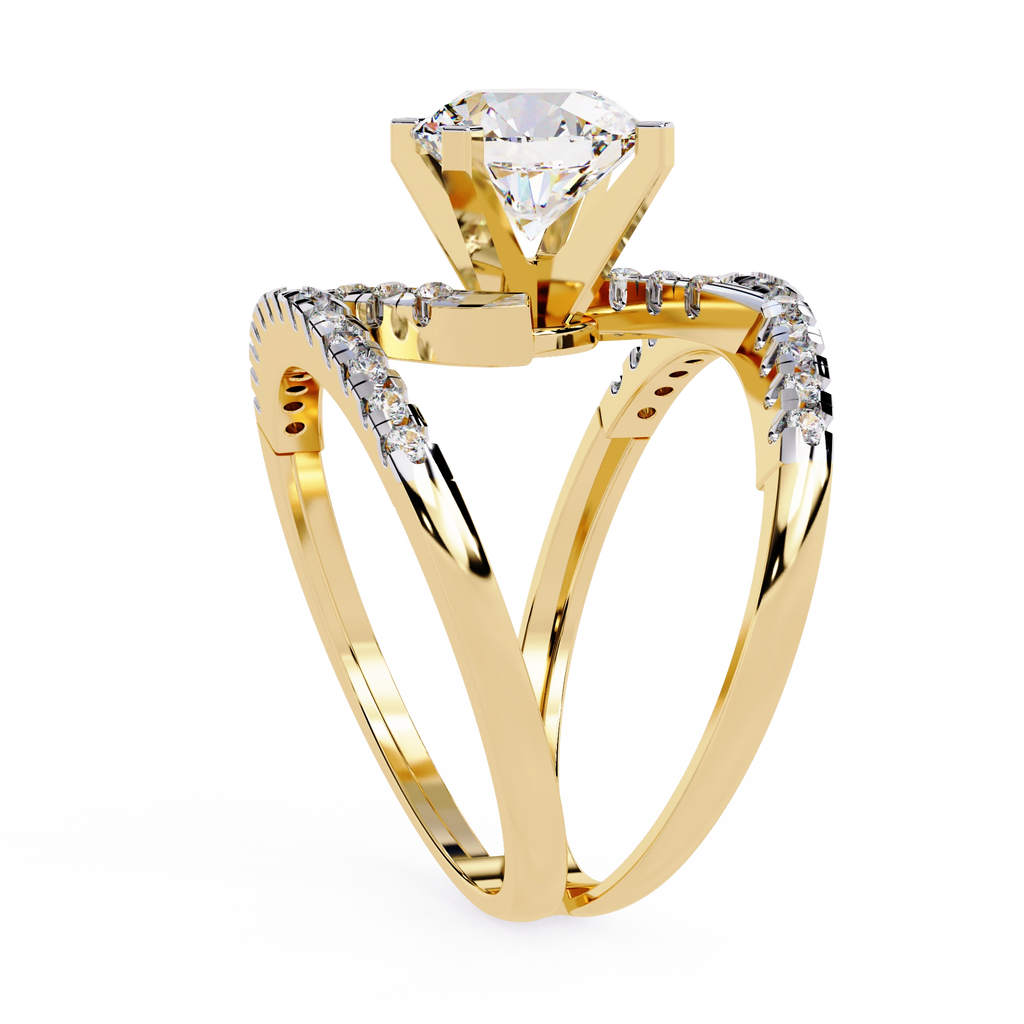 Modern Solitaire Diamond Wrap Ring