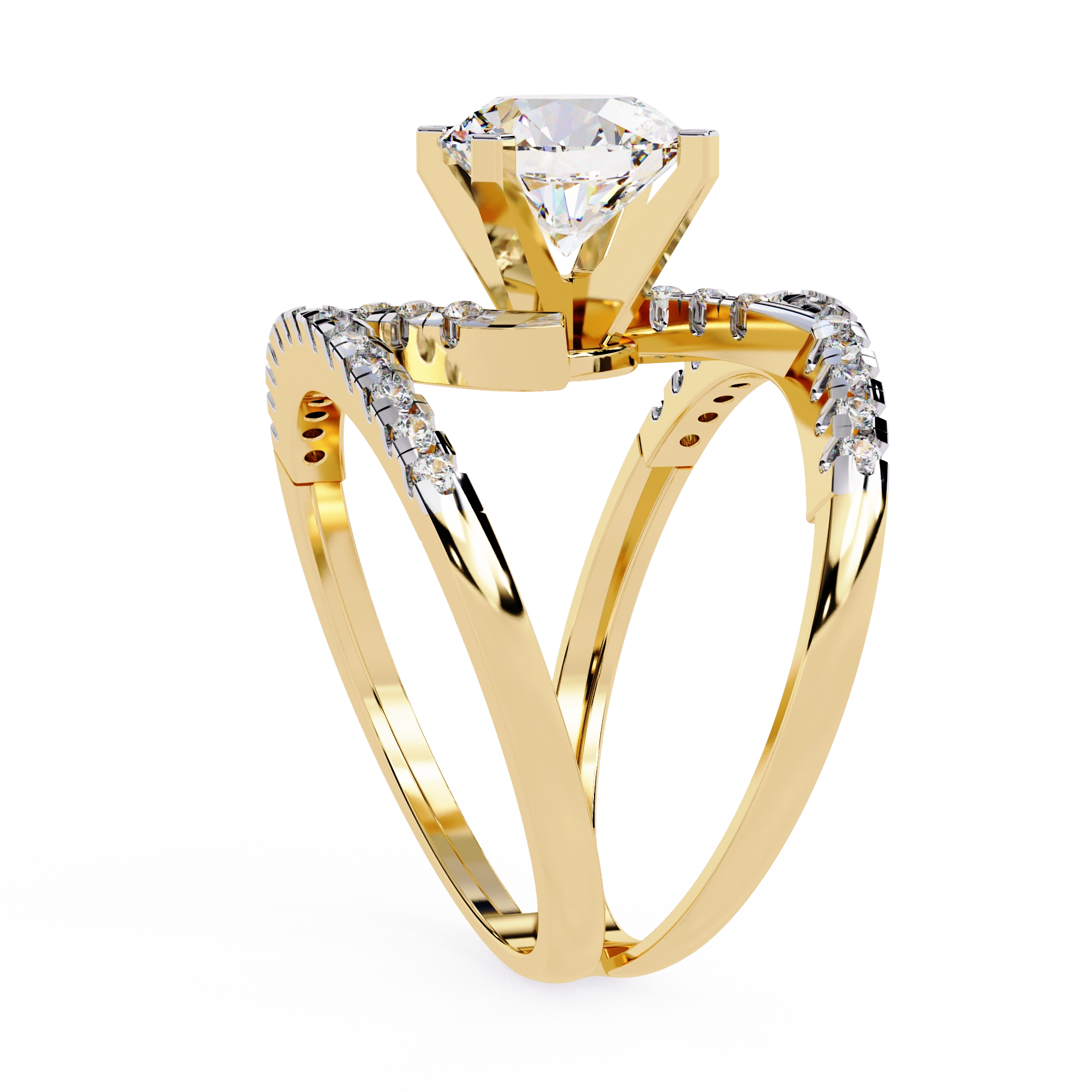 Modern Solitaire Diamond Wrap Ring
