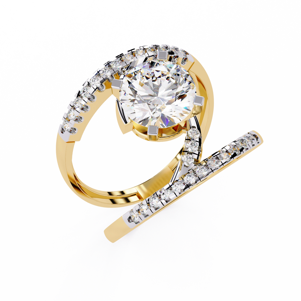 Modern Solitaire Diamond Wrap Ring