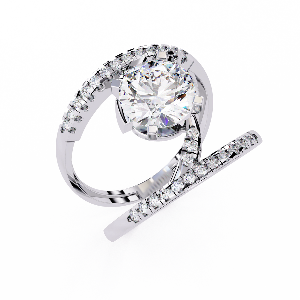 Modern Solitaire Diamond Wrap Ring