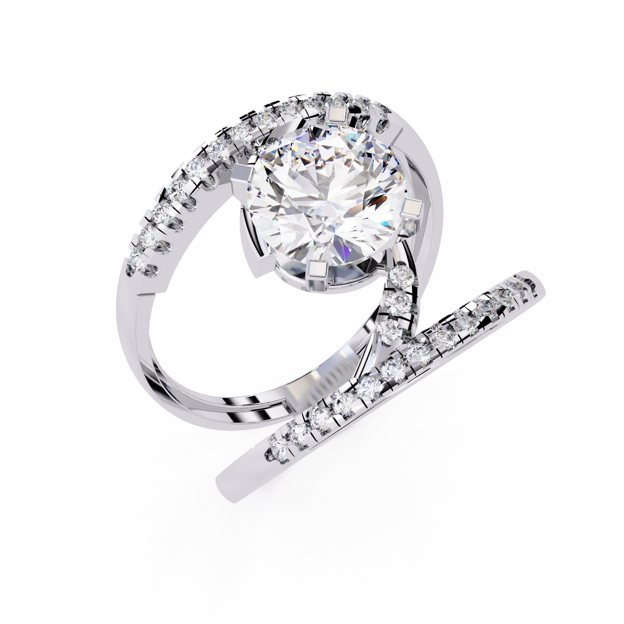 Modern Solitaire Diamond Wrap Ring