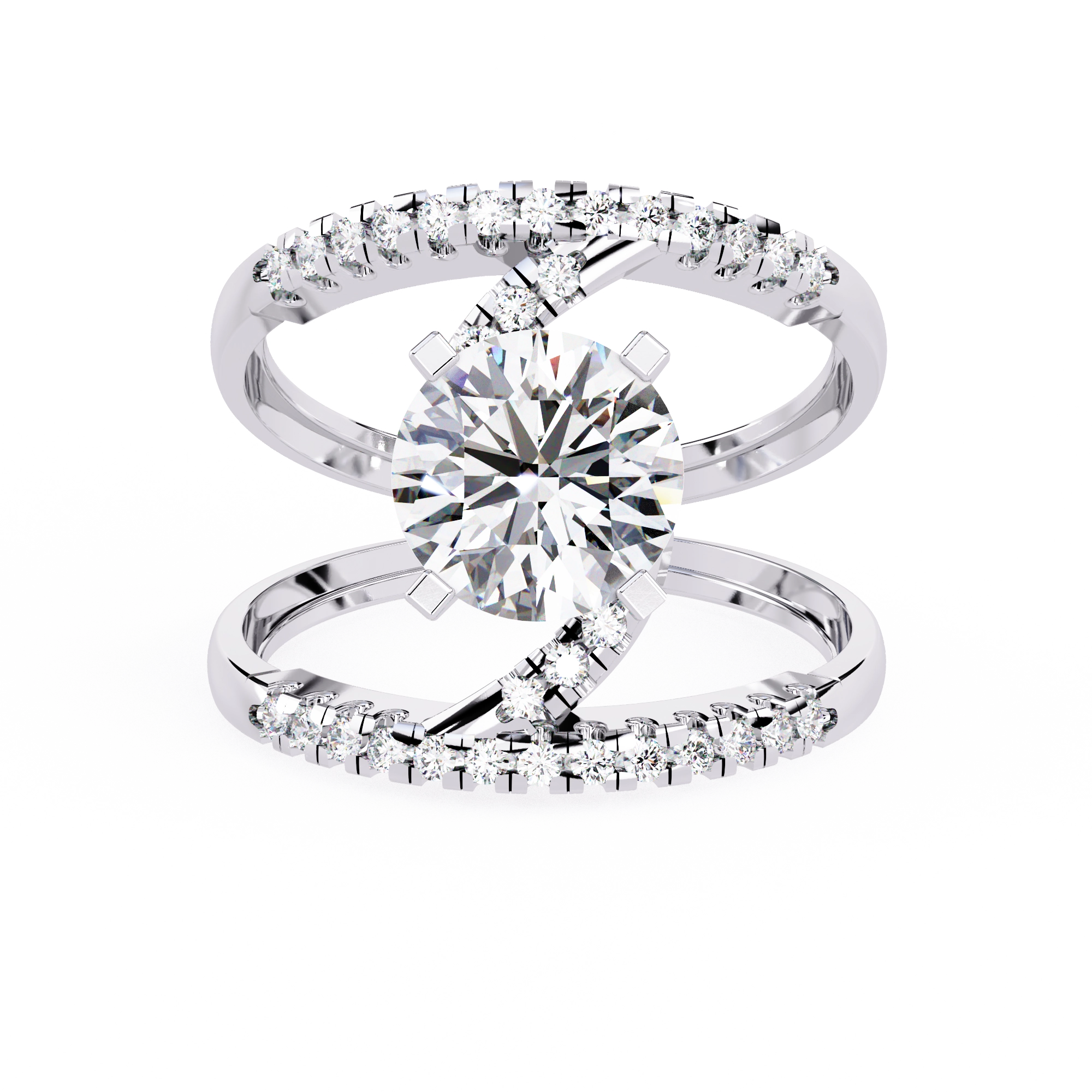 Modern Solitaire Diamond Wrap Ring