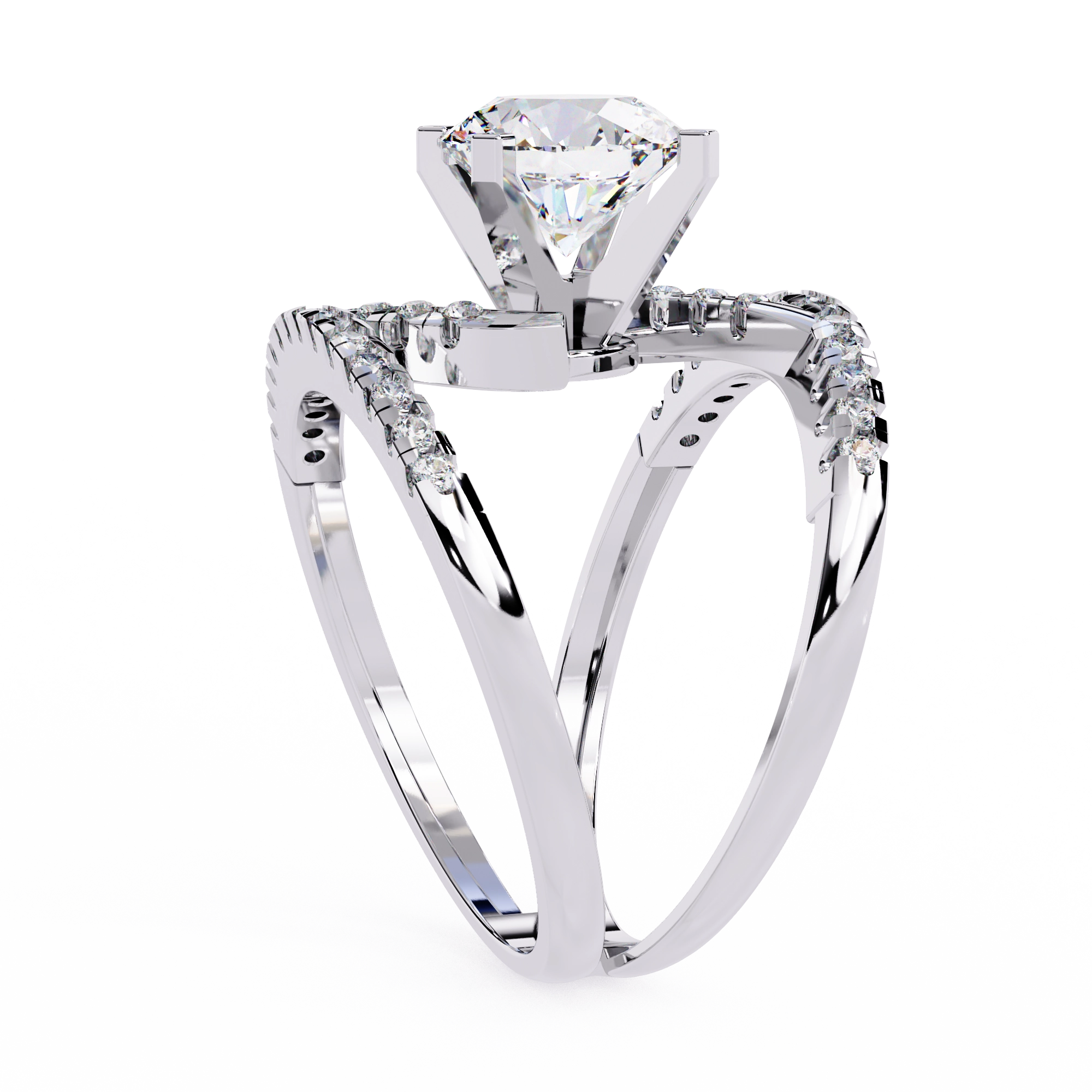 Modern Solitaire Diamond Wrap Ring