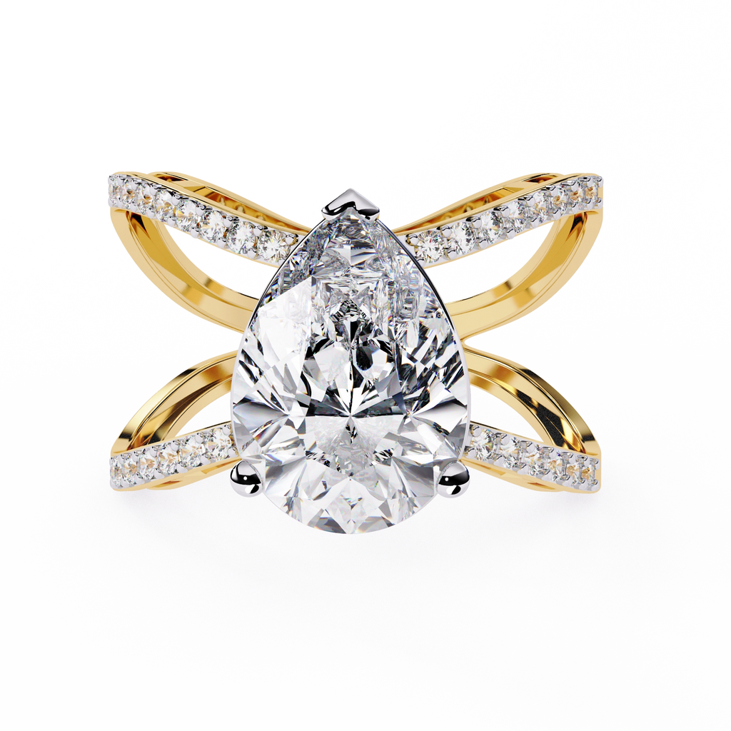 Cross Band Diamond Statement Ring