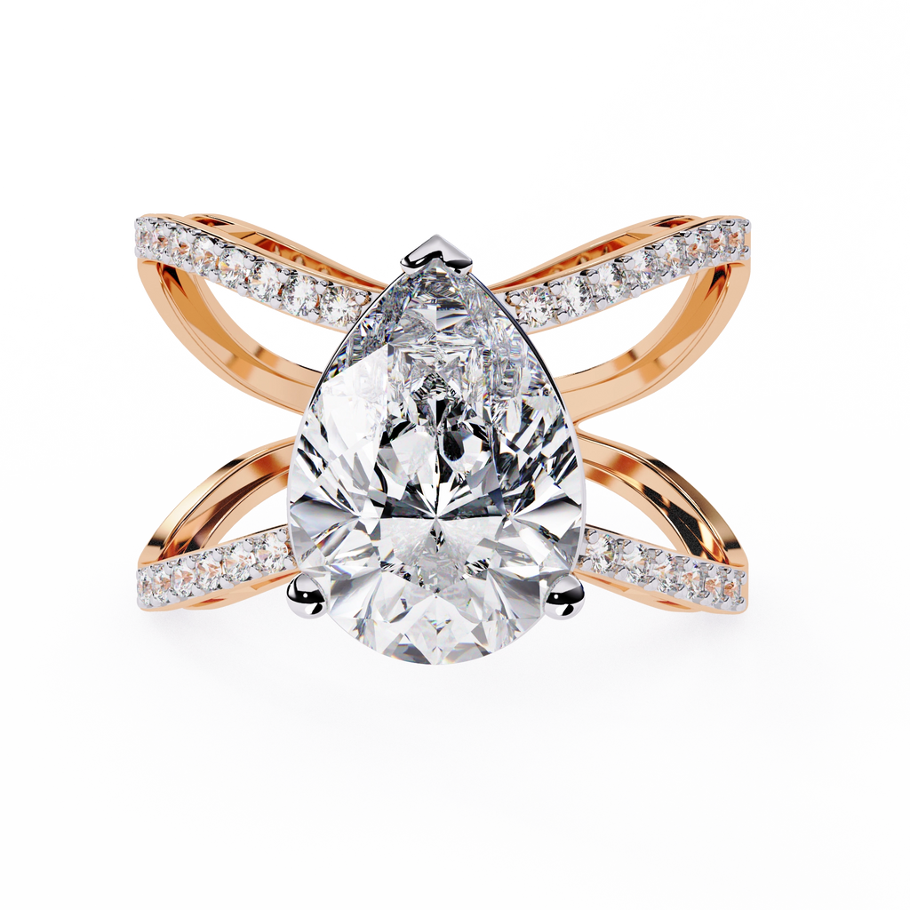 Cross Band Diamond Statement Ring