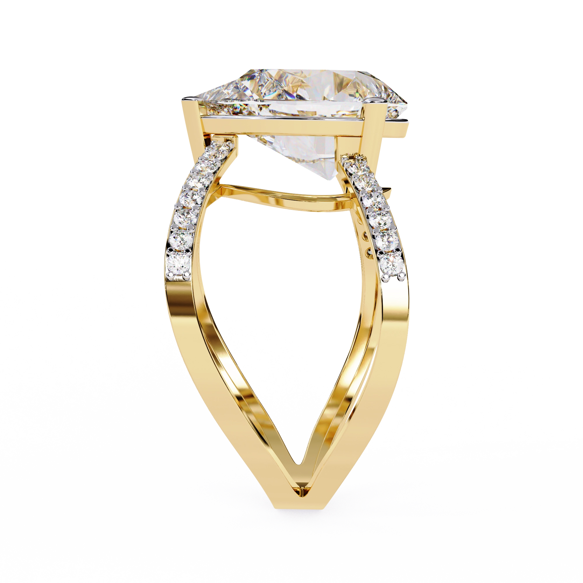 Cross Band Diamond Statement Ring