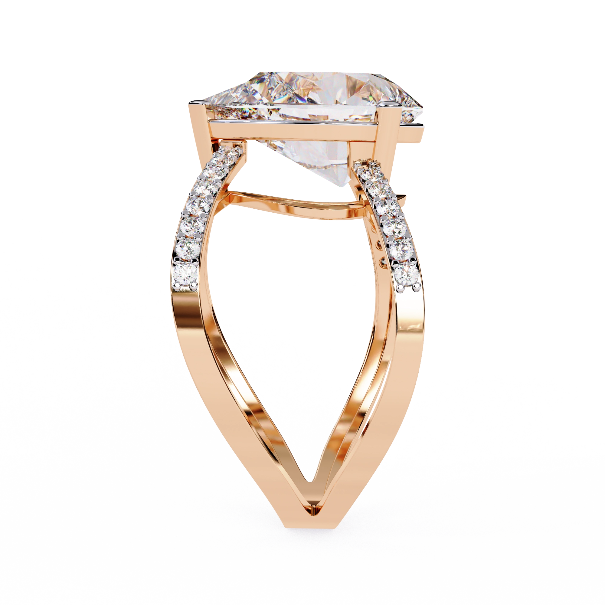 Cross Band Diamond Statement Ring