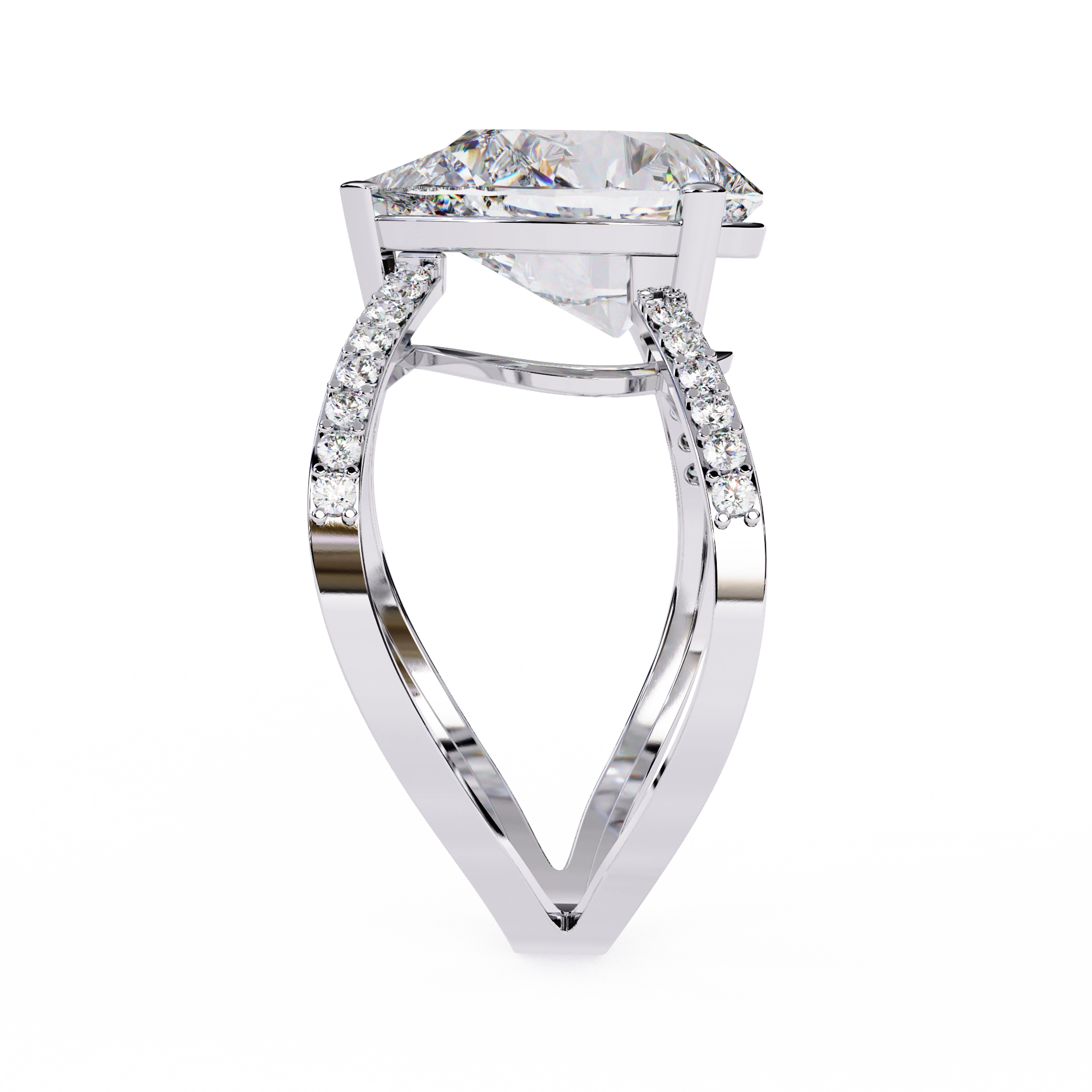 Cross Band Diamond Statement Ring