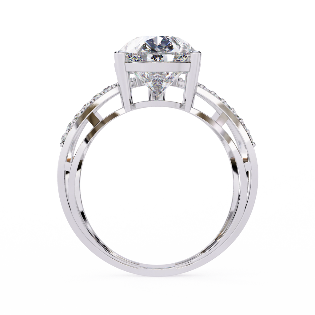 Cross Band Diamond Statement Ring