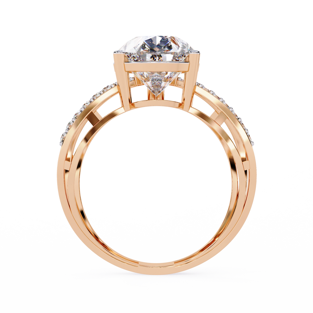 Cross Band Diamond Statement Ring