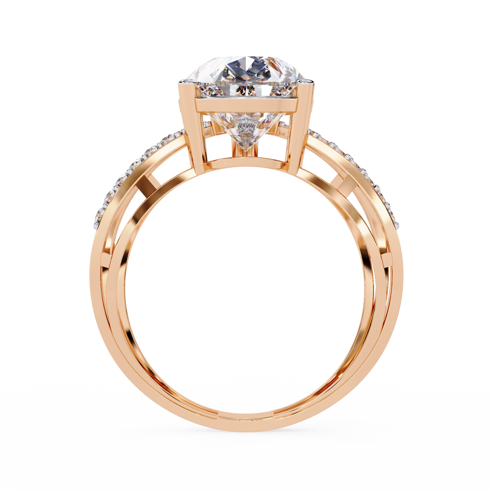 Cross Band Diamond Statement Ring