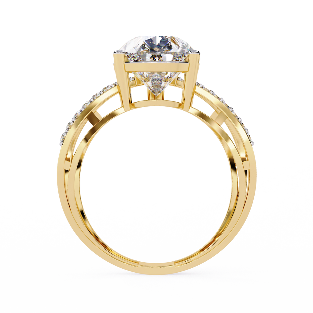 Cross Band Diamond Statement Ring