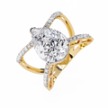 Cross Band Diamond Statement Ring