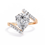 Pear Halo Diamond Statement Ring
