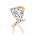 Pear Halo Diamond Statement Ring