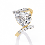 Pear Halo Diamond Statement Ring