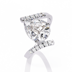 Pear Halo Diamond Statement Ring