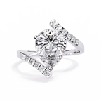 Pear Halo Diamond Statement Ring