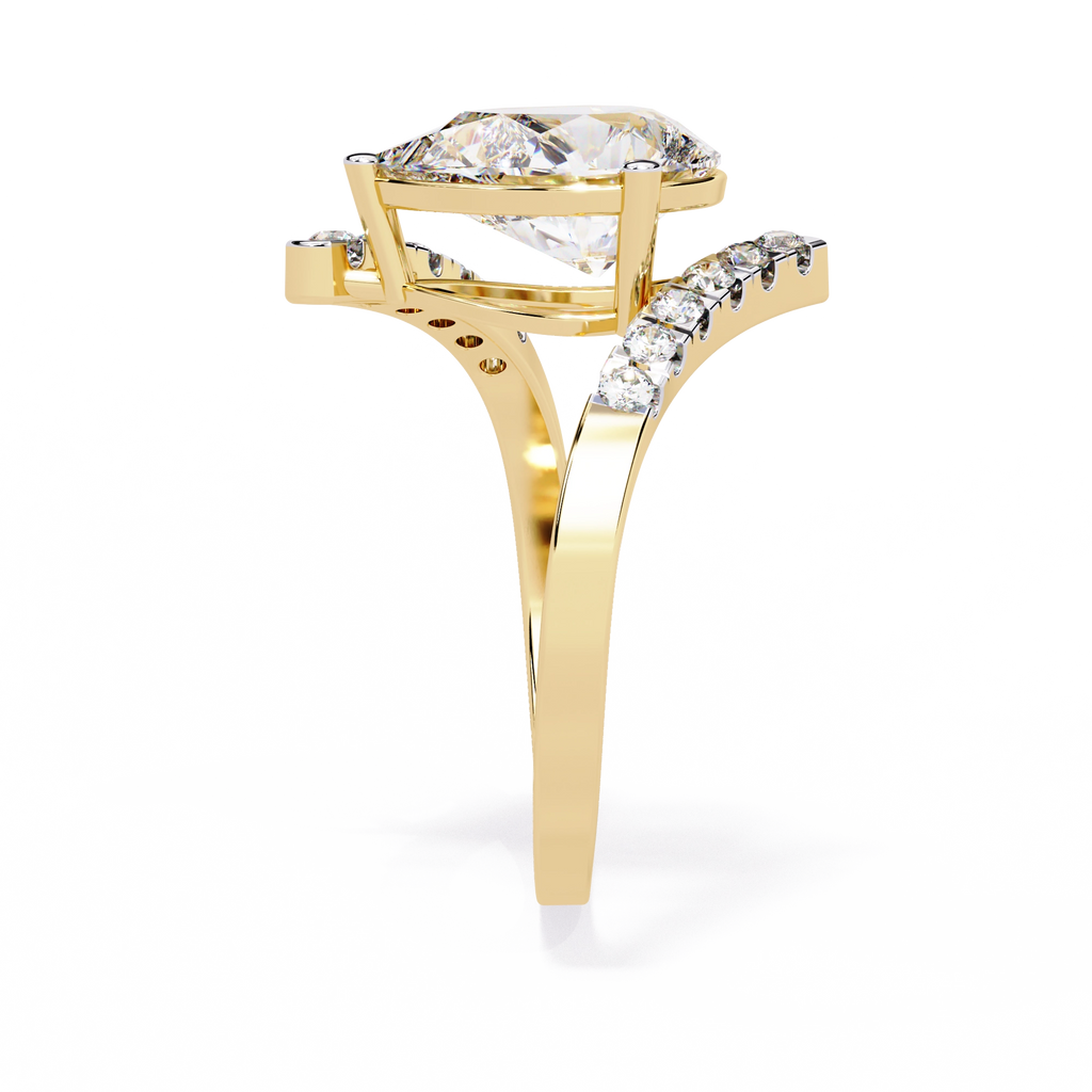 Pear Halo Diamond Statement Ring