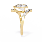 Pear Halo Diamond Statement Ring