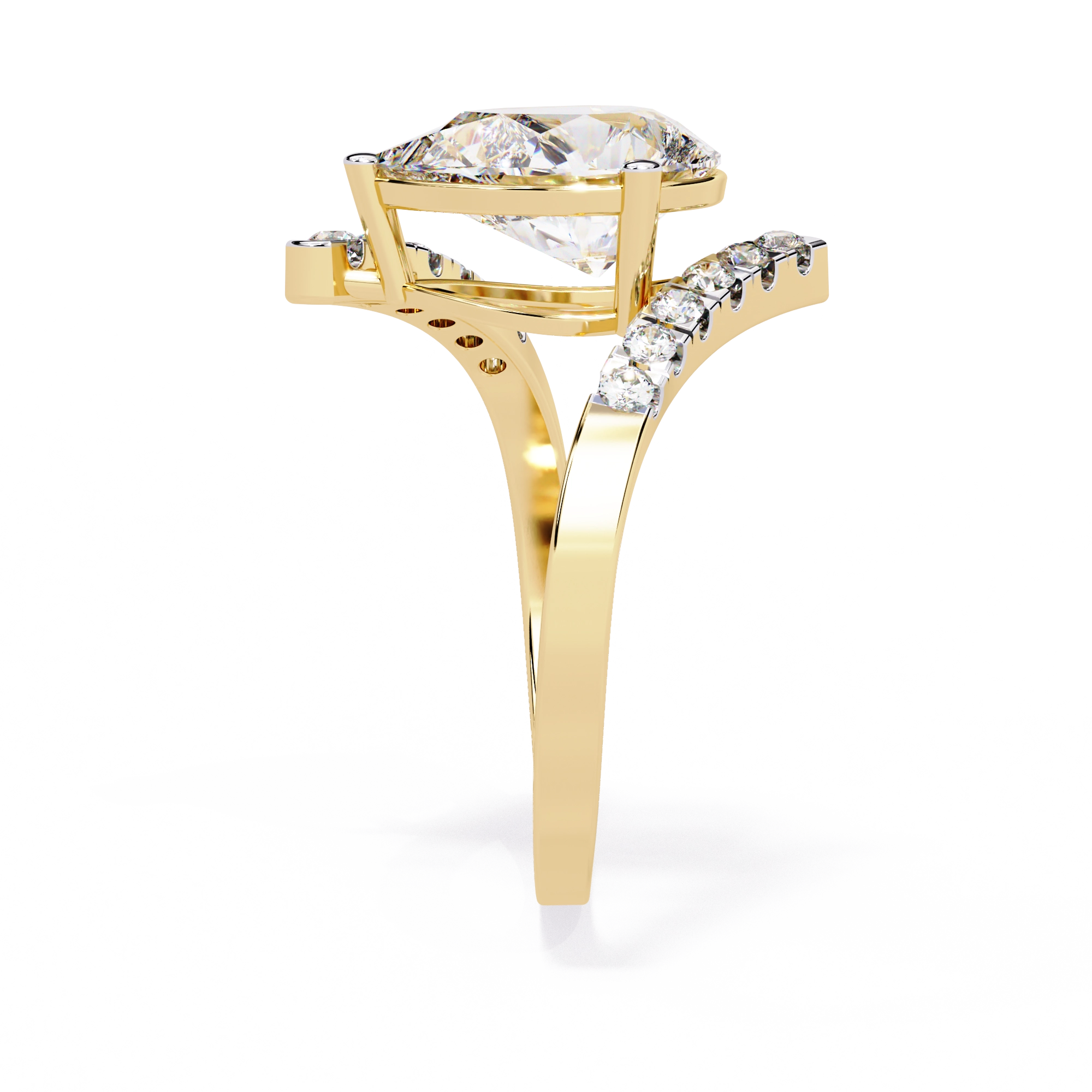 Pear Halo Diamond Statement Ring