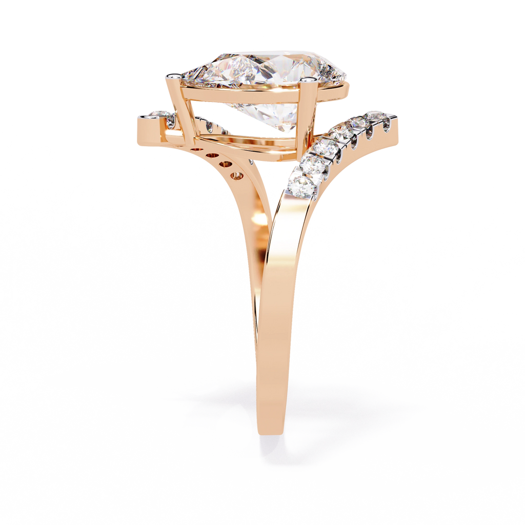Pear Halo Diamond Statement Ring