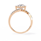Pear Halo Diamond Statement Ring