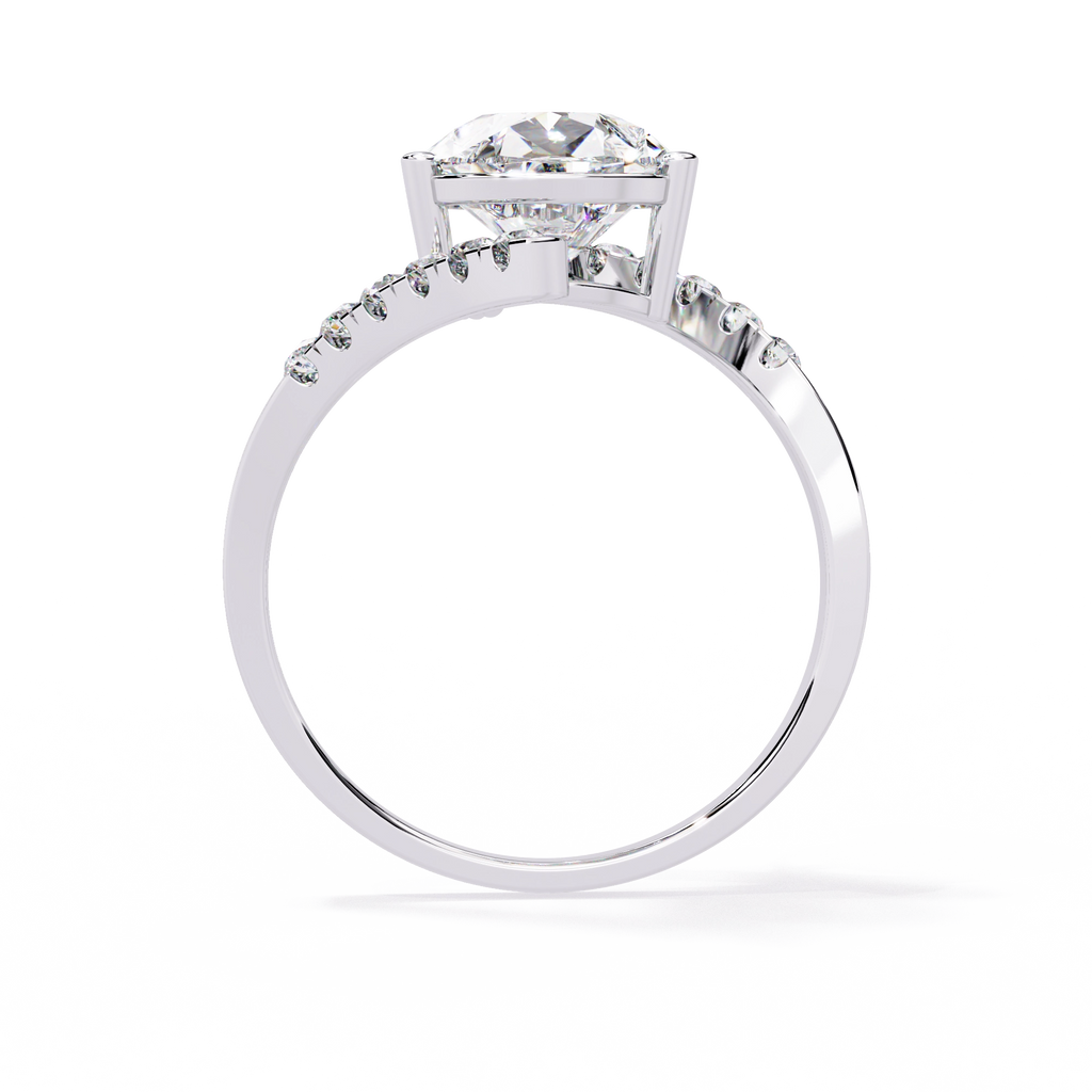 Pear Halo Diamond Statement Ring