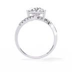 Pear Halo Diamond Statement Ring