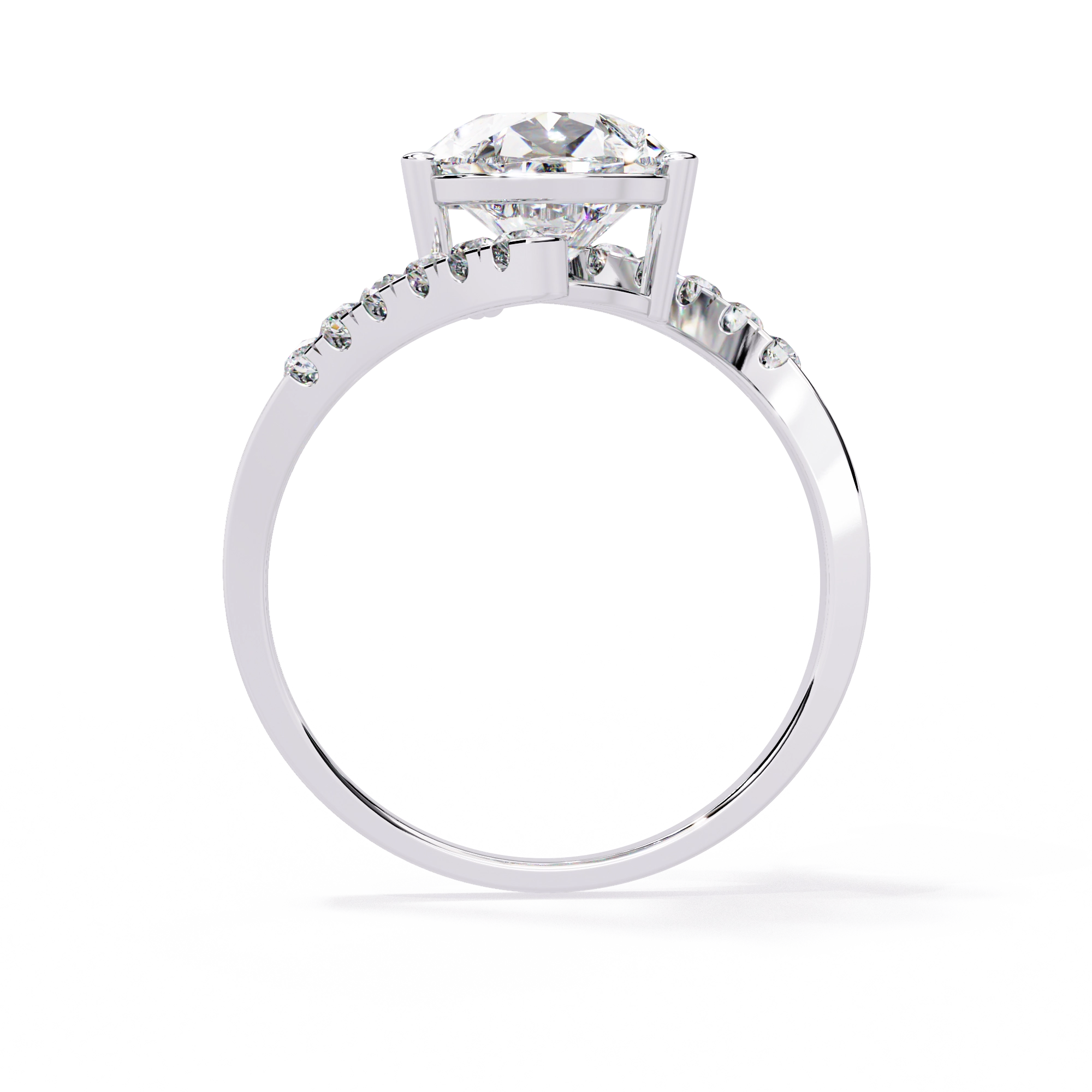 Pear Halo Diamond Statement Ring