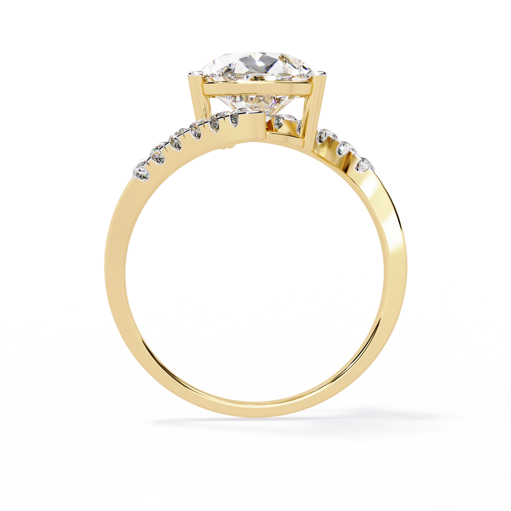 Pear Halo Diamond Statement Ring