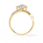 Pear Halo Diamond Statement Ring