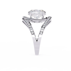 Swirl Halo Diamond Statement Ring