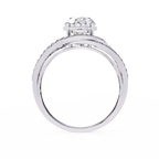 Swirl Halo Diamond Statement Ring