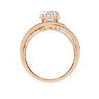 Swirl Halo Diamond Statement Ring
