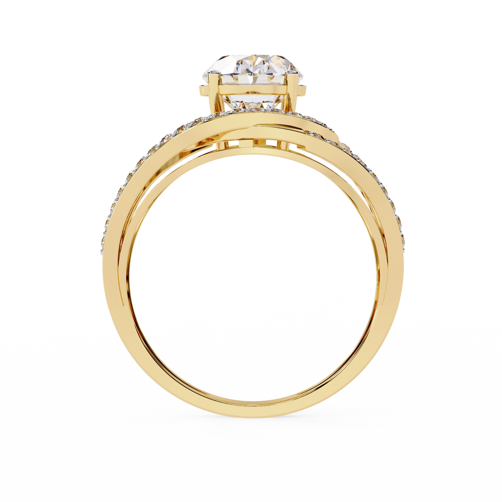 Swirl Halo Diamond Statement Ring