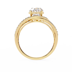Swirl Halo Diamond Statement Ring