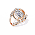 Swirl Halo Diamond Statement Ring