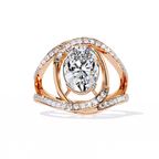 Swirl Halo Diamond Statement Ring