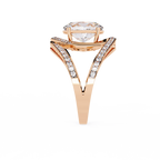 Swirl Halo Diamond Statement Ring
