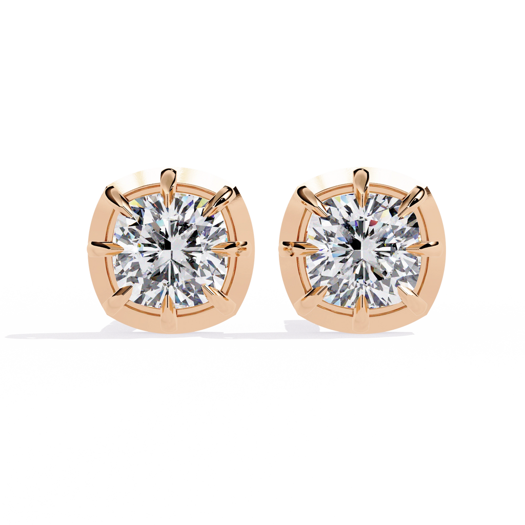 Classic Solitaire Stud Earrings