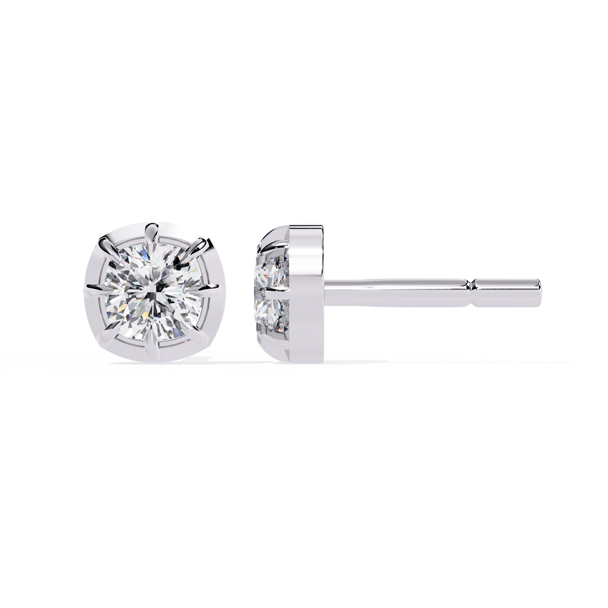 Classic Solitaire Stud Earrings