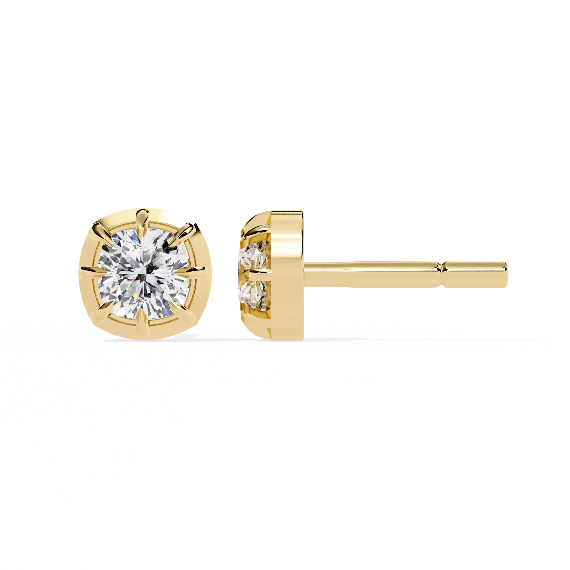Classic Solitaire Stud Earrings