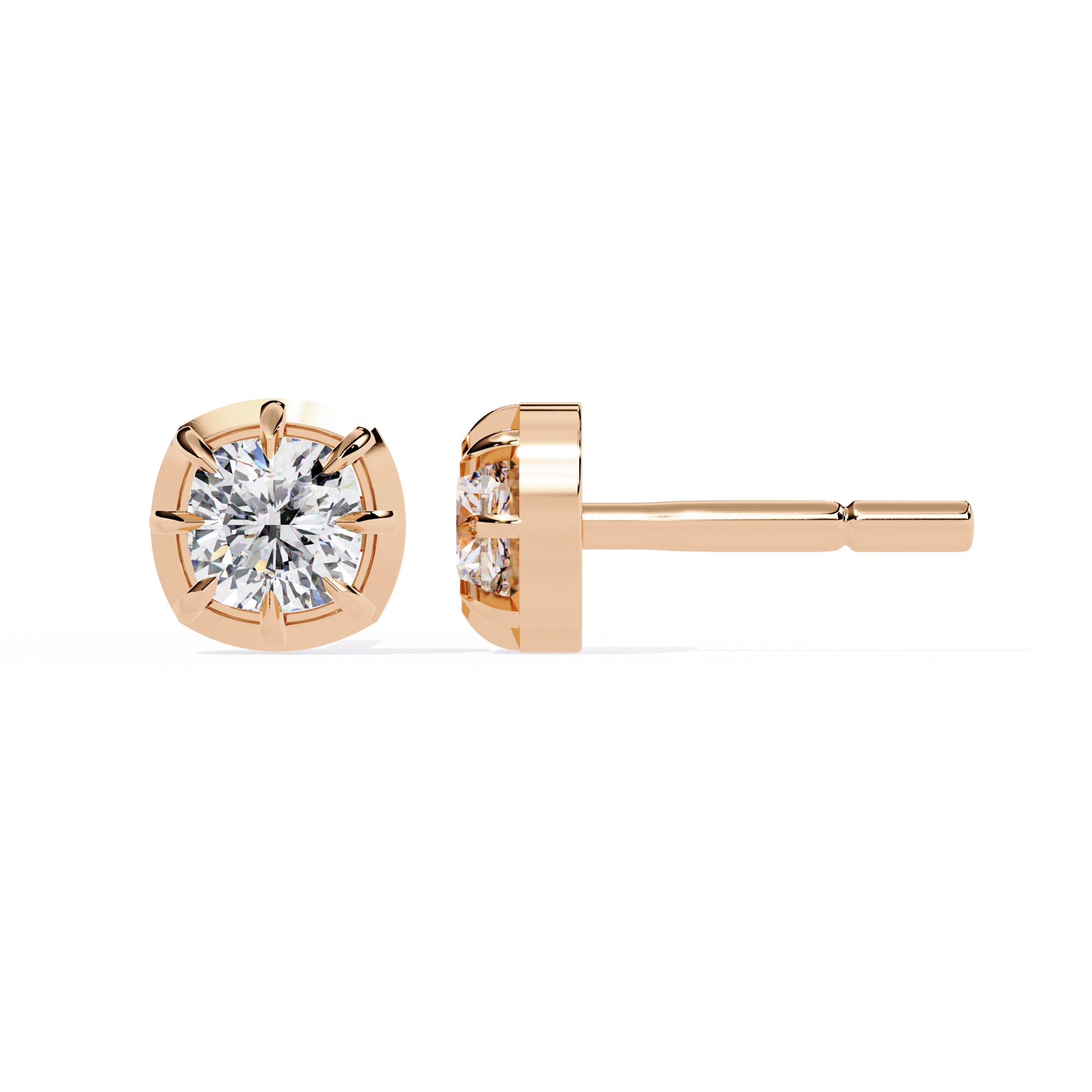 Classic Solitaire Stud Earrings